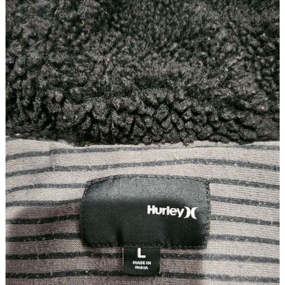 HURLEY Men's Jacket Military Mens Size Large Green 4 Front Pockets Hooded Beach - Picture 4 of 10